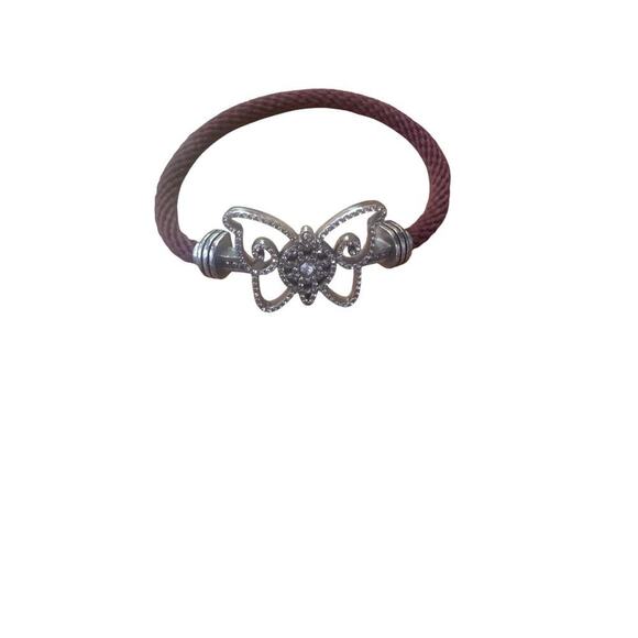 Brighton Butterfly Bracelet with Burgundy rope. - Picture 1 of 4